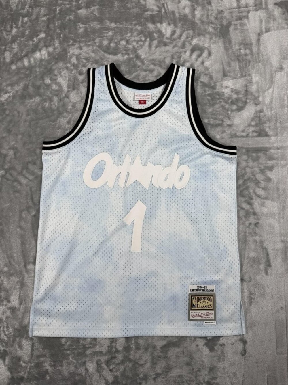 Orlando Magic Jersey Men's Large Blue NBA Anfernee Hardaway Mitchell & Ness